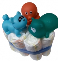 1 laag pampertaart rubbere bad speeltjes verschillende bad speeltjes octopus